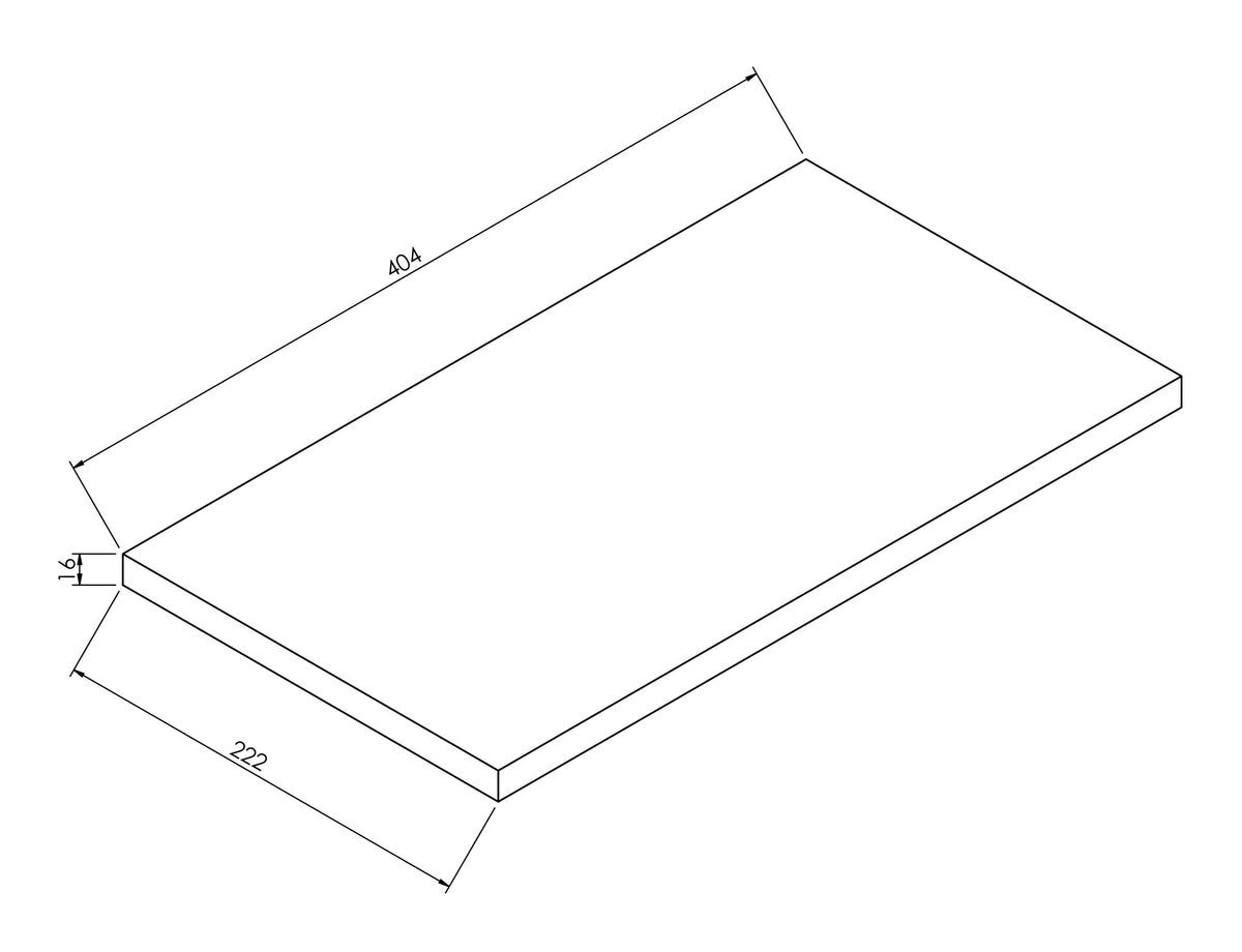 Maattekening Alvara topblad 40x22cm grijs eiken