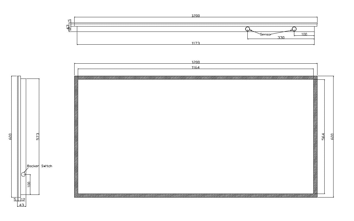 Wiesbaden Quatro-Led dimbare condensvrije spiegel 120x60cm