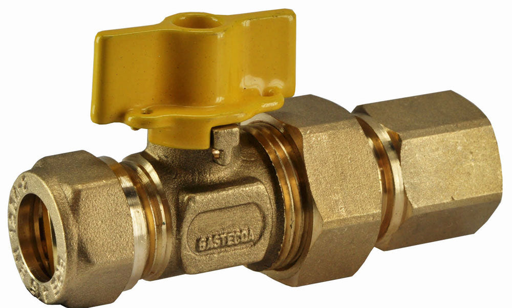 Gaskogelkraan messing Gastec 15mm knel x 1/2 inch bi