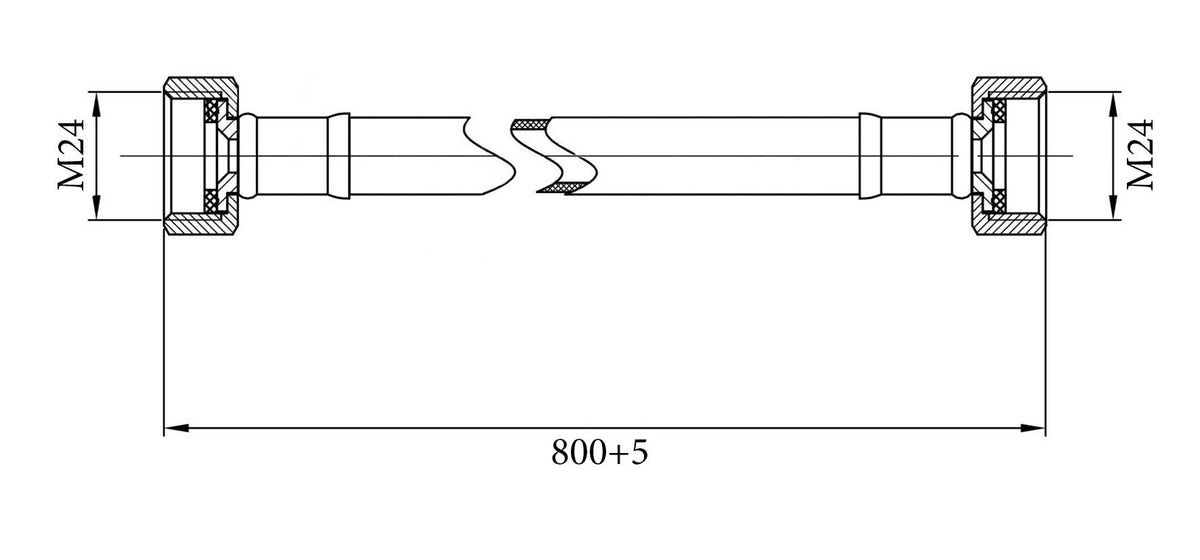 Lijntekening Gasslangsets Gastec 80cm