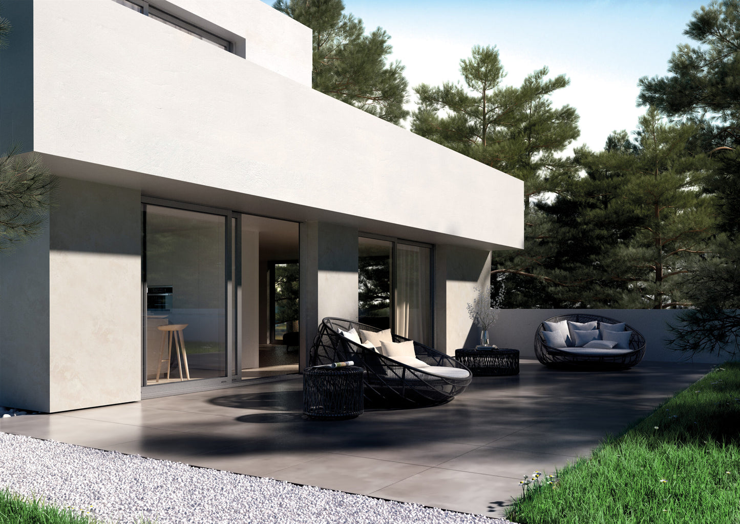 Buiten Tegel Town Grey 75x75x2 rect