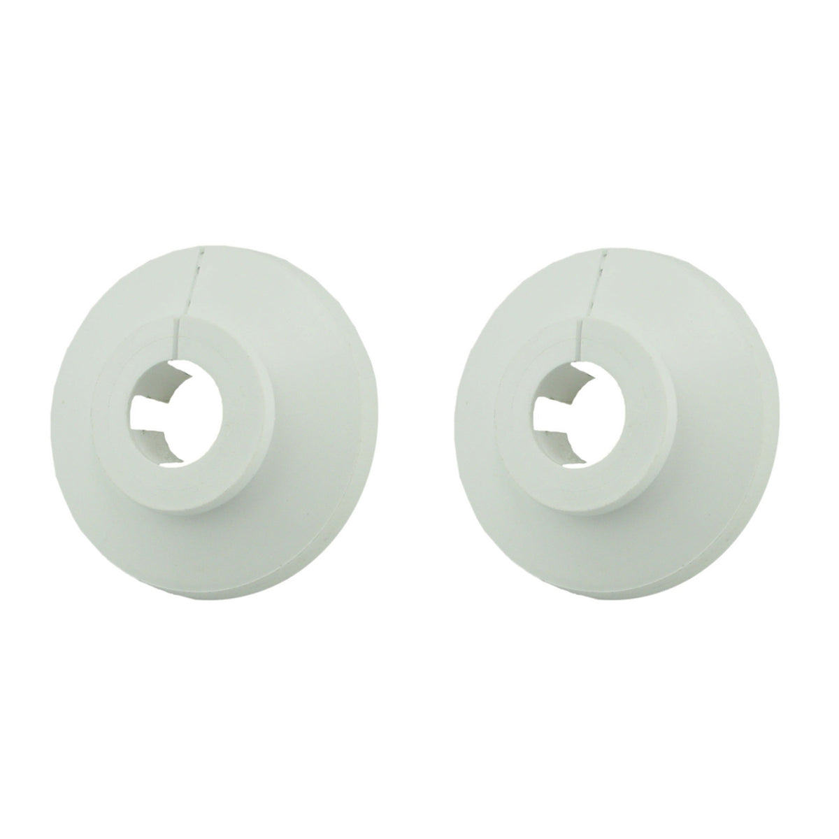 Klemrozet 2 stuks kunststof 18mm wit