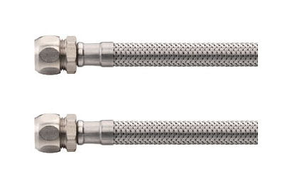 Flexibele aansluitslang KIWA 10mm knel x 15mm knel 50cm RVS