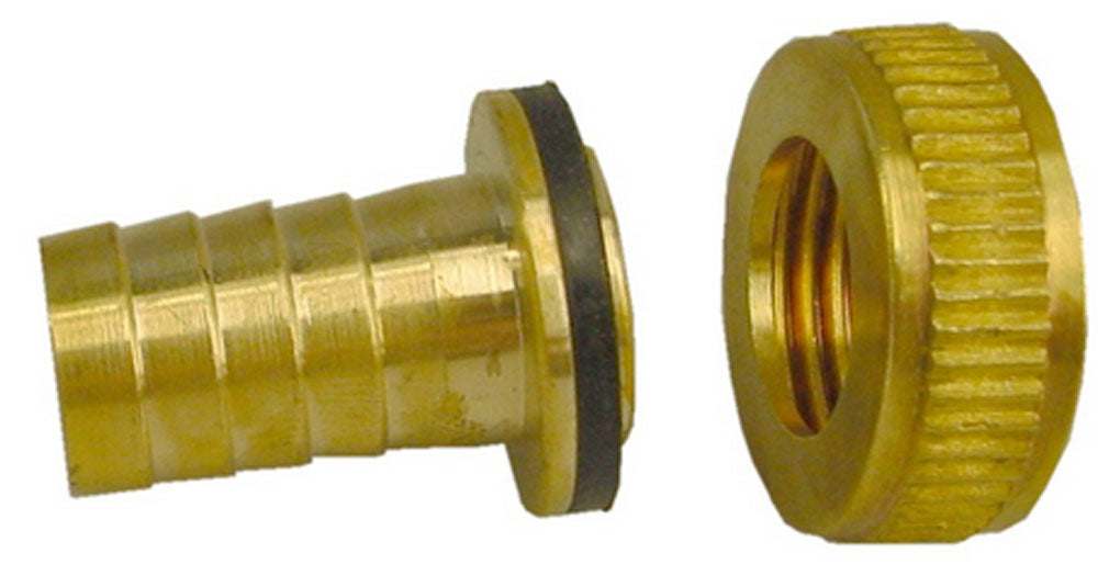 Messing slangwartelsetje 1/2x3/4 met borgring