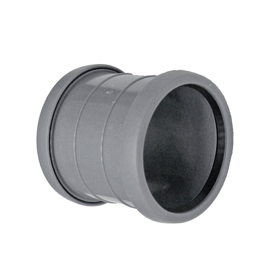 Overschuifmof dubbele manchet 40mm PVC