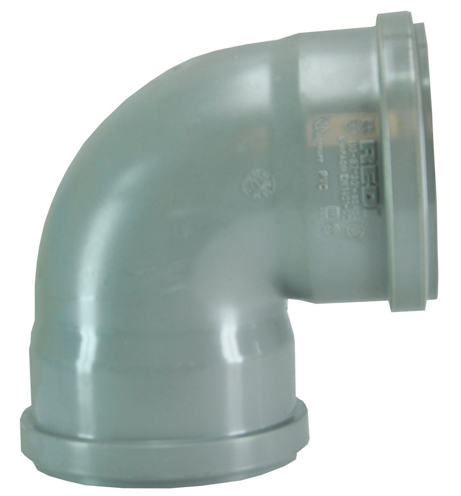 Afvoerbocht dubbele manchet 110mm 90 graden PVC