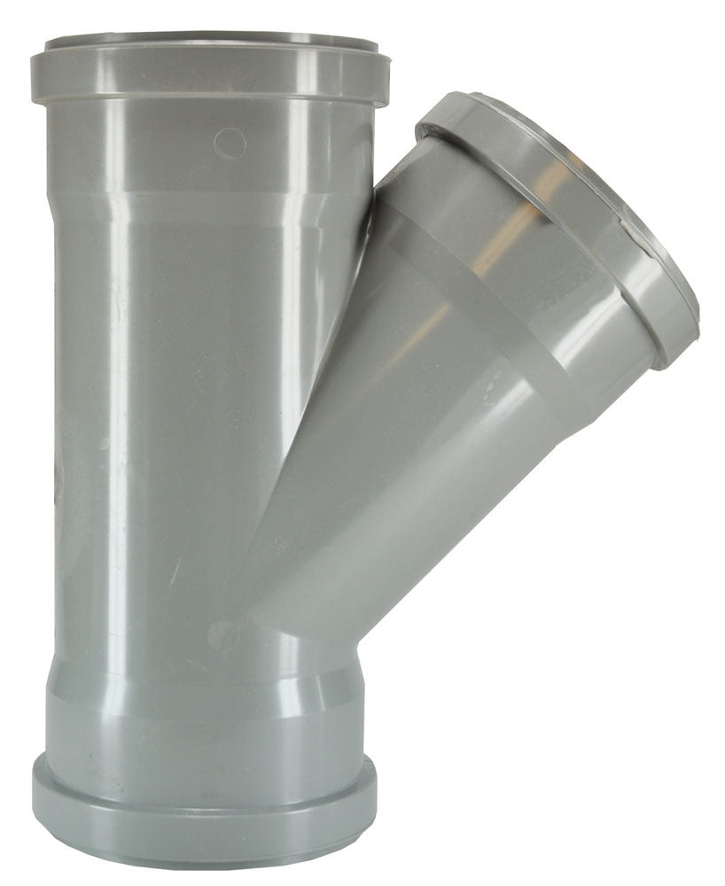 T-stuk 3 x manchet 110mm 45 graden PVC