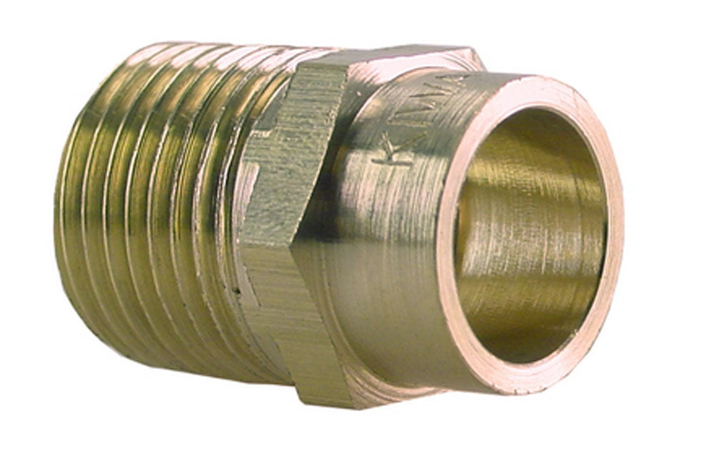 Knelkoppeling puntstuk conisch KIWA Gastec 3/8 inch bu x 12mm messing