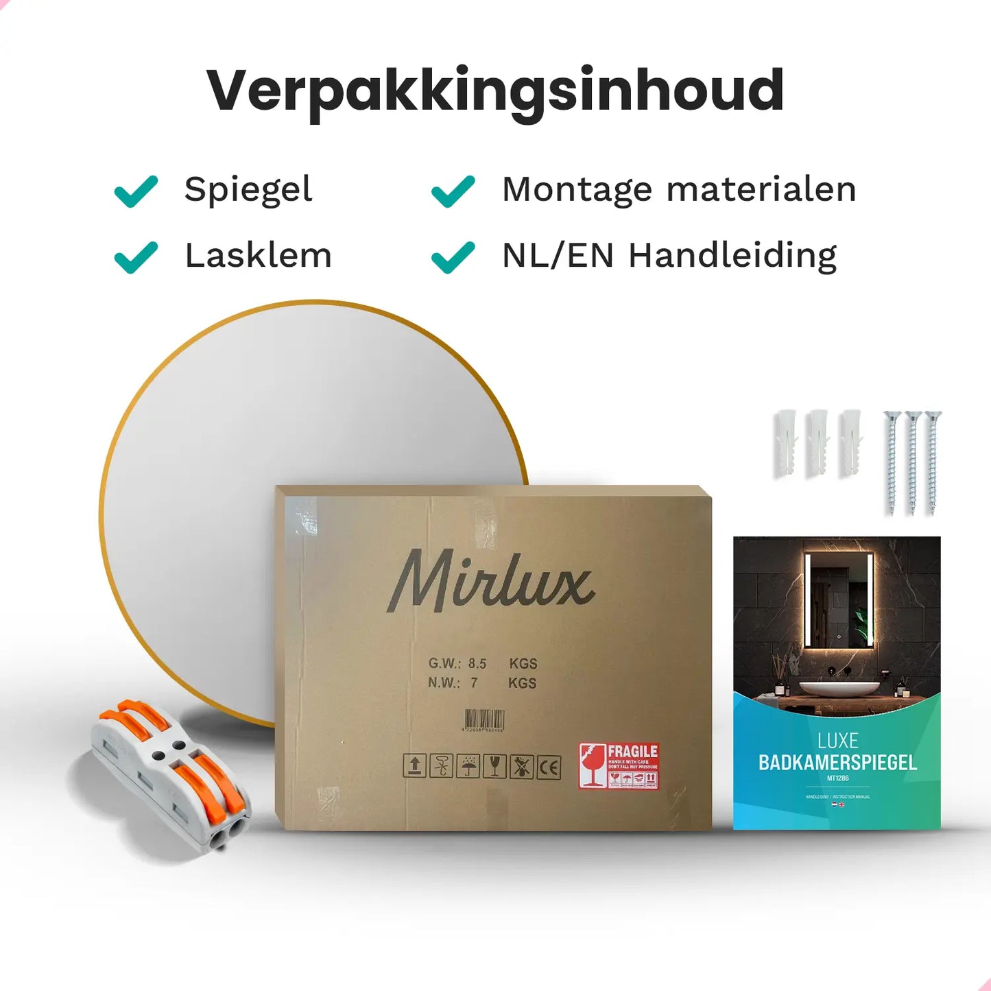 Badkamerspiegel - 80 cm - Goud Frame