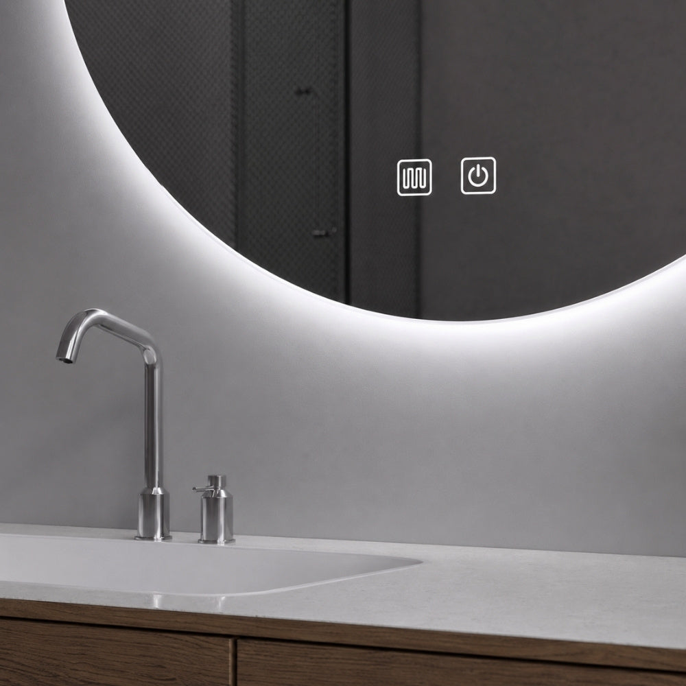 Aloni Omega ronde badkamerspiegel 60cm met LED-verlichting zonder lijst