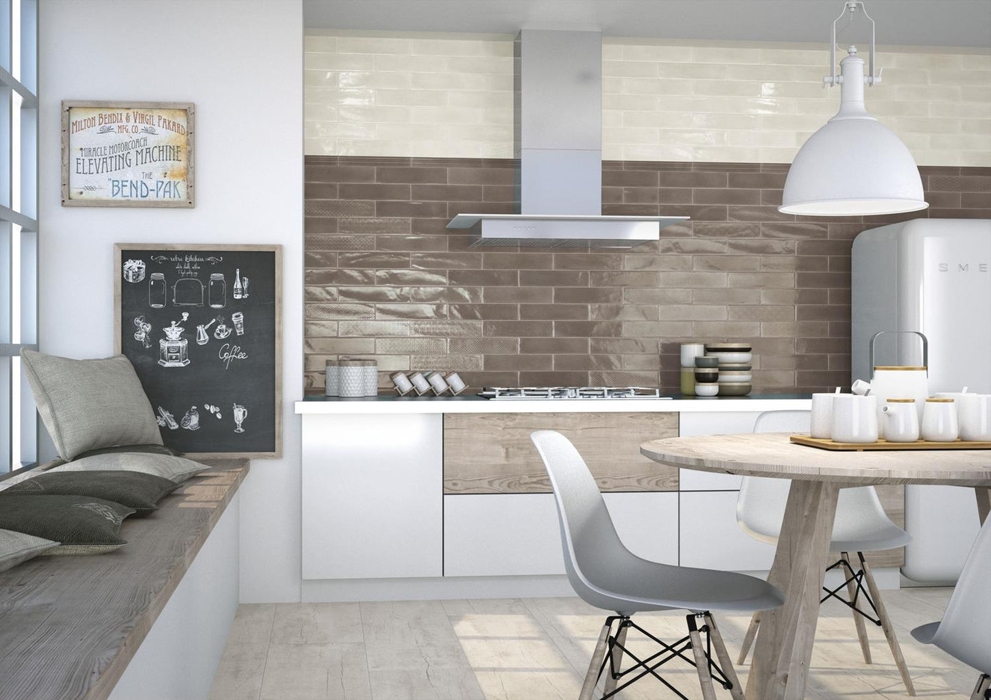 Wandtegel Opal Ivory glans 7,5x30