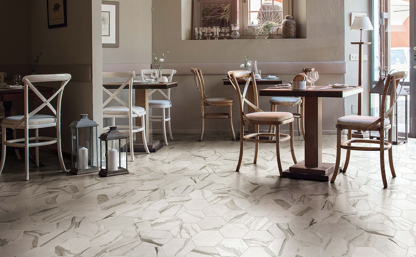 Hexagon Roma Statuario mat 21,6x25 vloertegel / wandtegel - WDtegels