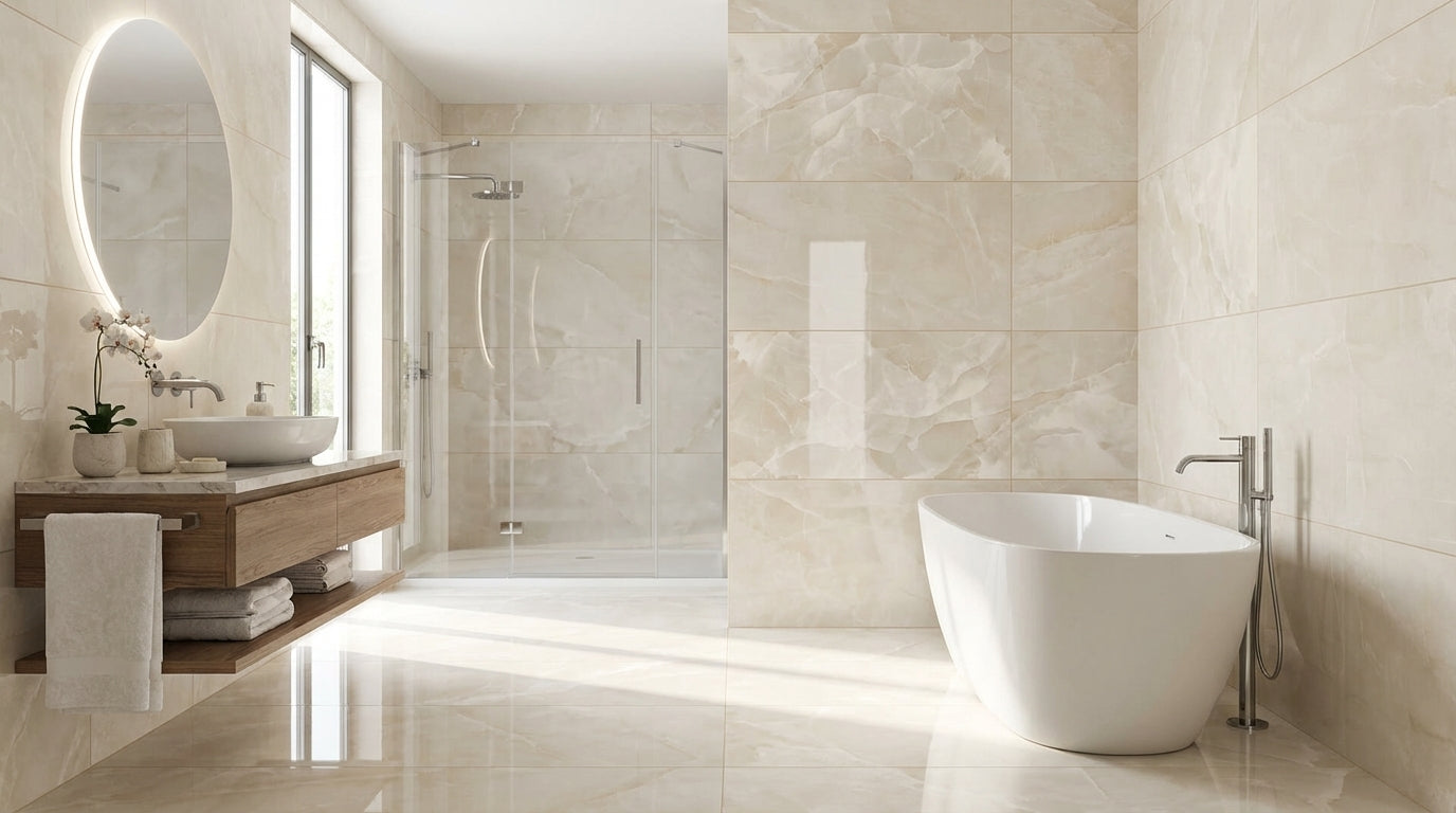 Vloertegel Onyx Ivory pulido 60x120 rett - WDtegels