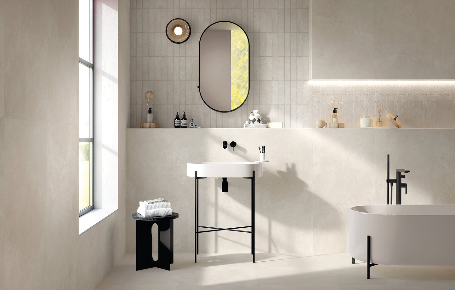 Nobu White curve mosaico 3,5x14,5 op net van 29x29,5 - WDtegels