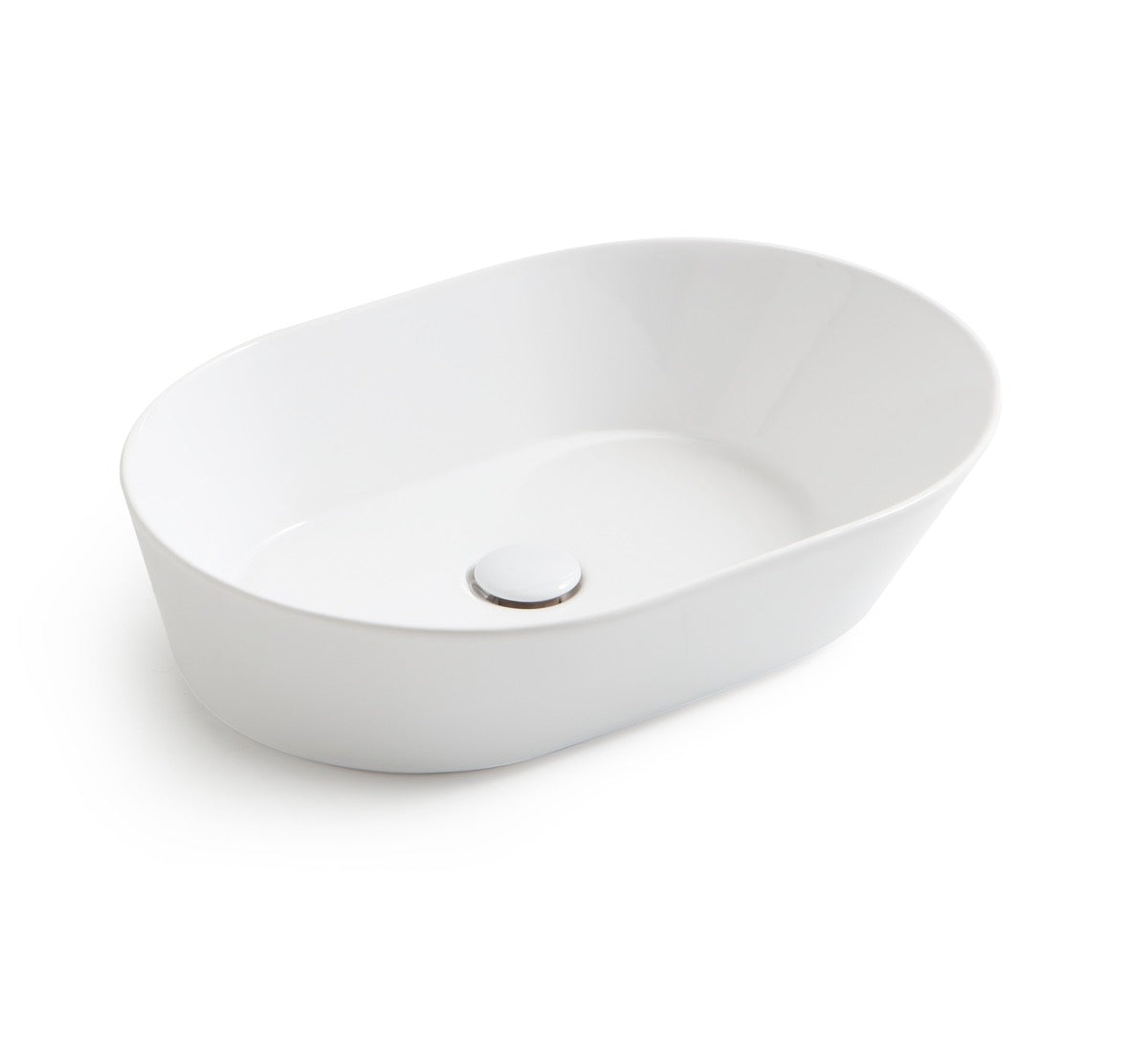 Mees design waskom ovaal mat wit