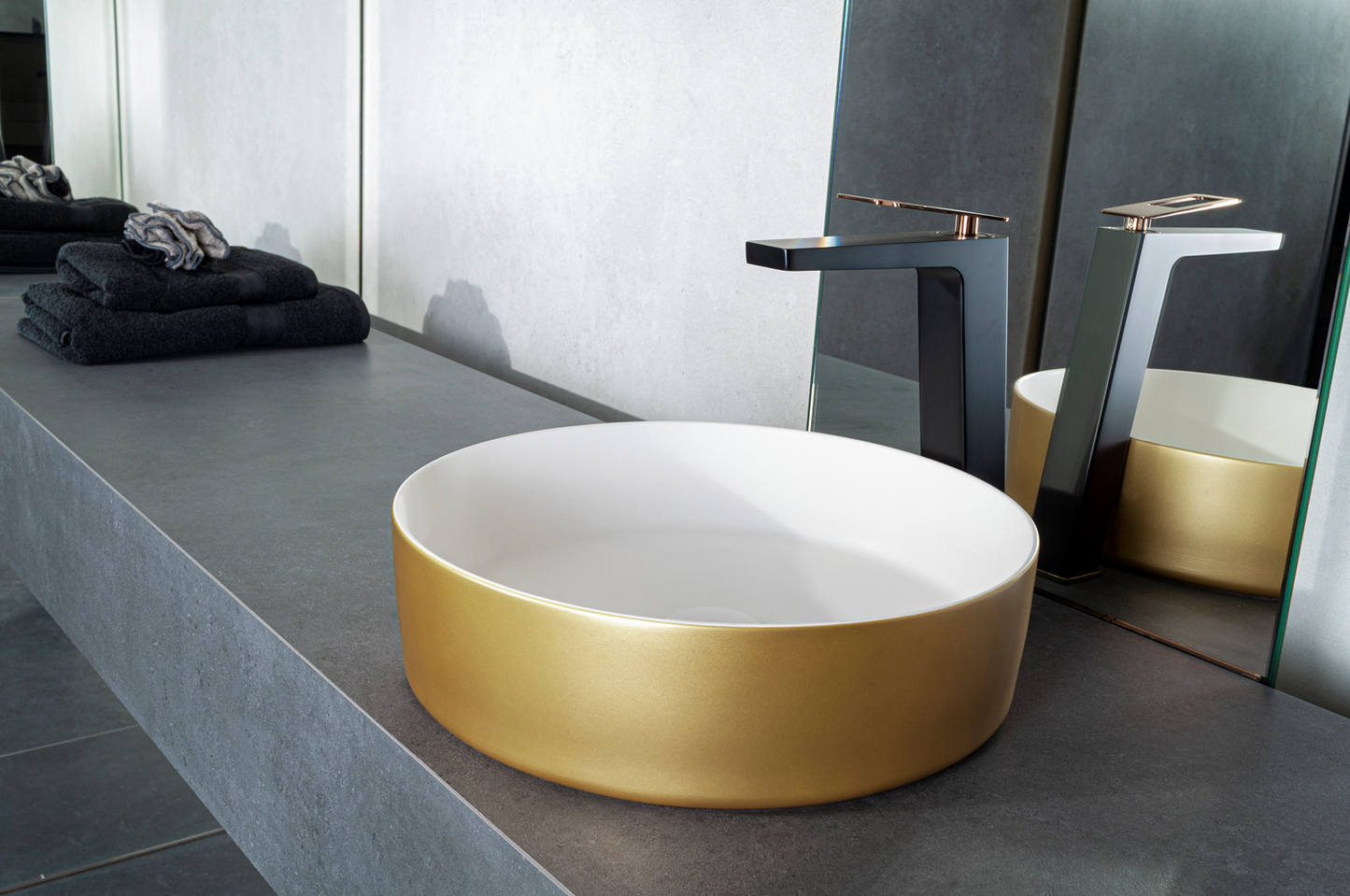 Solid surface waskom Tess goud EXT - WDtegels