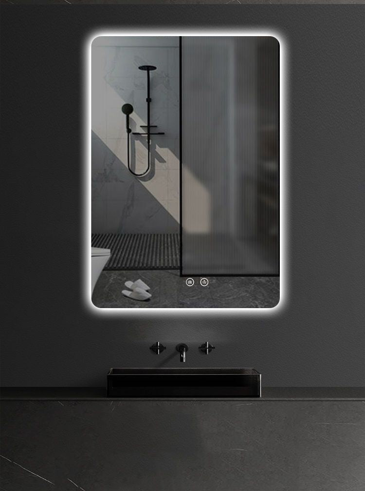 Aloni Queen rechthoekige badkamerspiegel 60x80cm met LED-verlichting