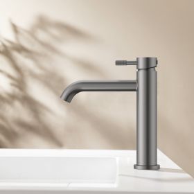 Stria Wastafelmengkraan | Hendel met Verfijnde Ribbelstructuur | Gunmetal PVD - WDtegels