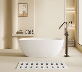 Stria Badmengkraan Vrijstaand + Handdouche + Doucheslang | Thermostatisch | Bruin Brons PVD - WDtegels