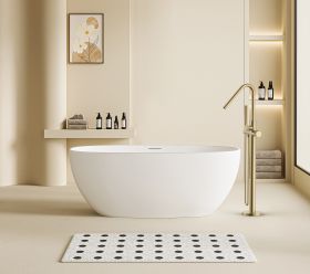 Stria Badmengkraan Vrijstaand + Handdouche + Doucheslang | Thermostatisch | Geborsteld Goud PVD - WDtegels