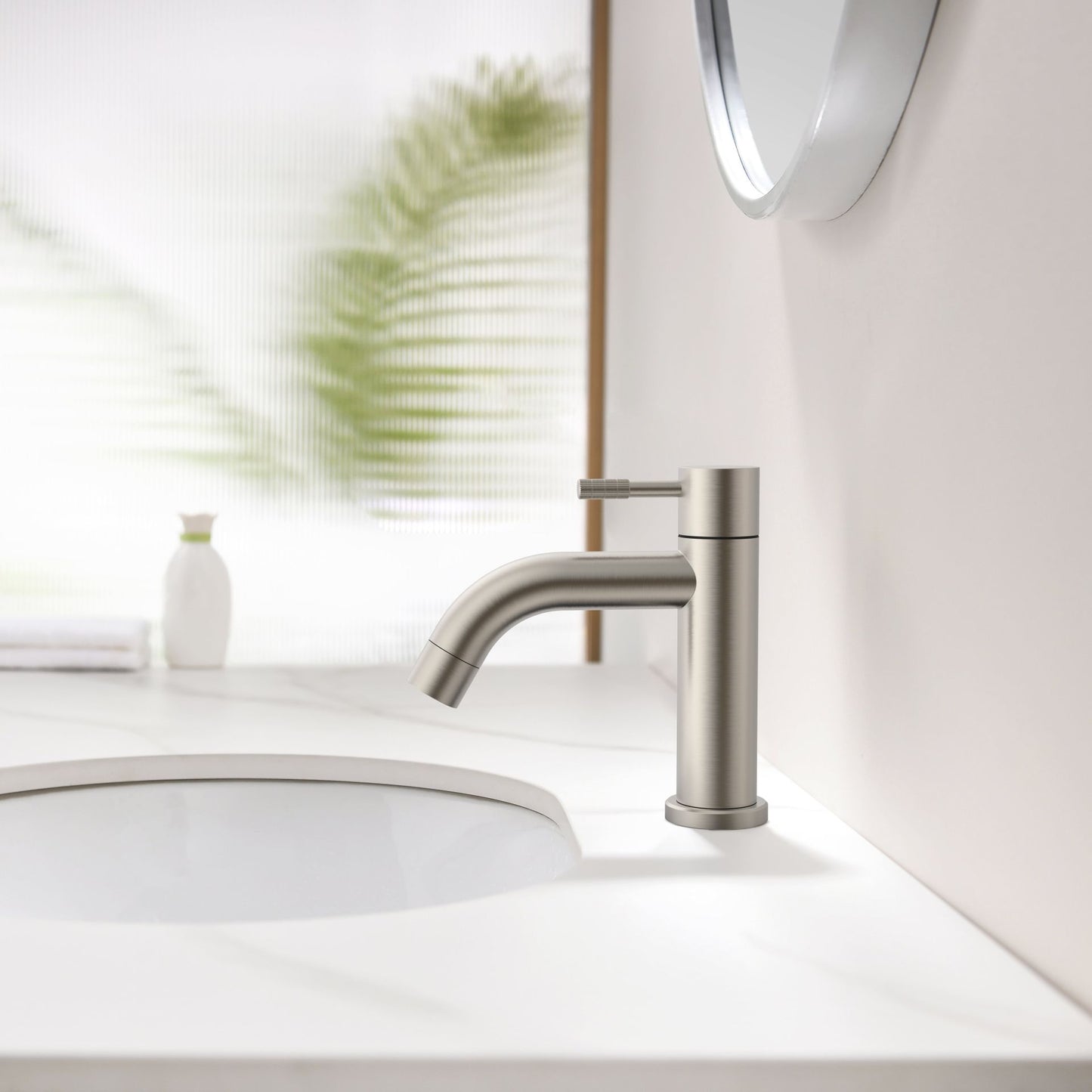 Stria Koudwaterkraan | Hendel met ribbelstructuur | Geborsteld RVS - WDtegels