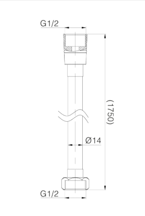 Manguera de ducha cromada Wiesbaden de doble resistencia de 175 cm.