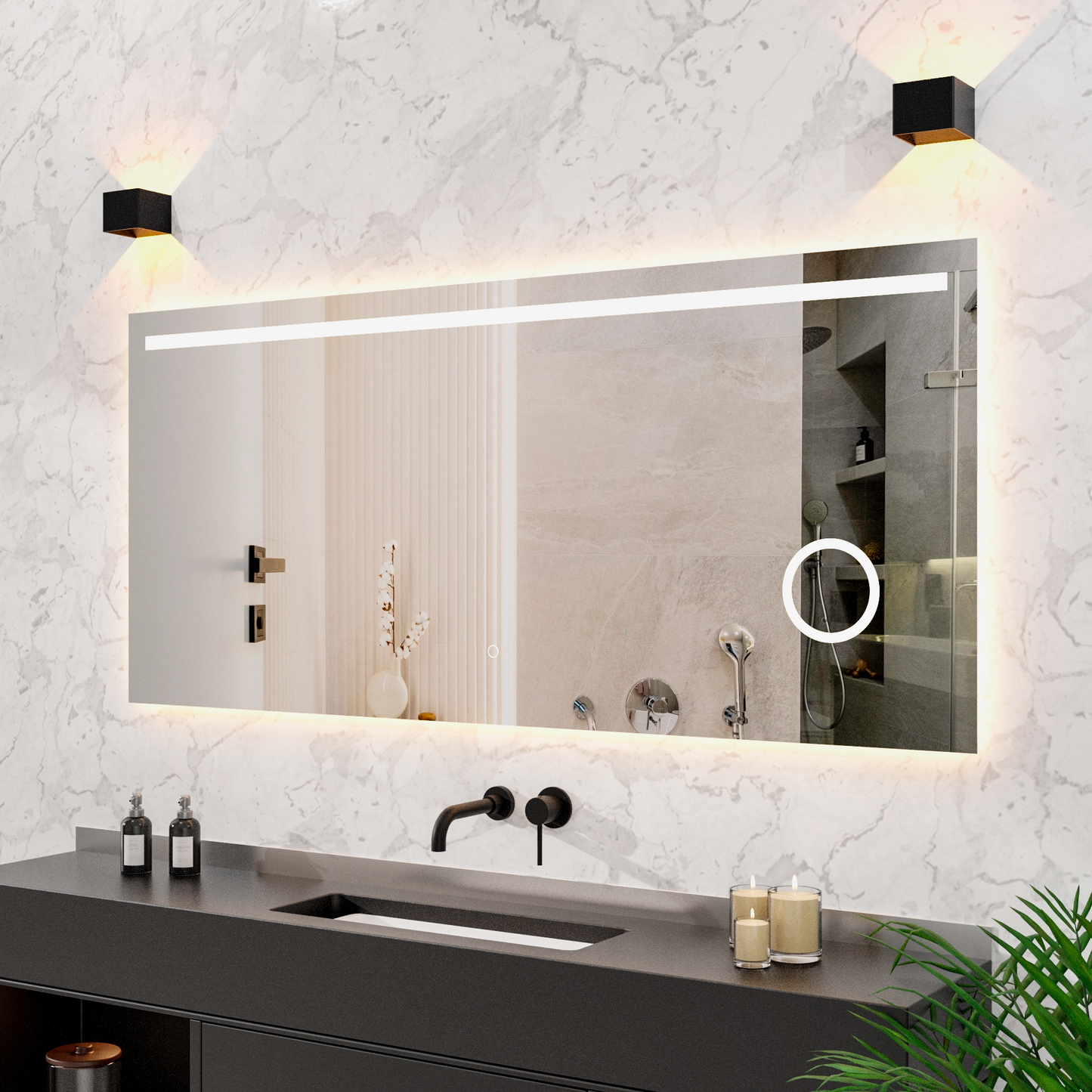 Badkamerspiegel - 180x80cm - Frameloos