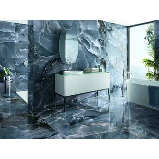 Vloertegel Onyx Bleu polished 60x120 rett