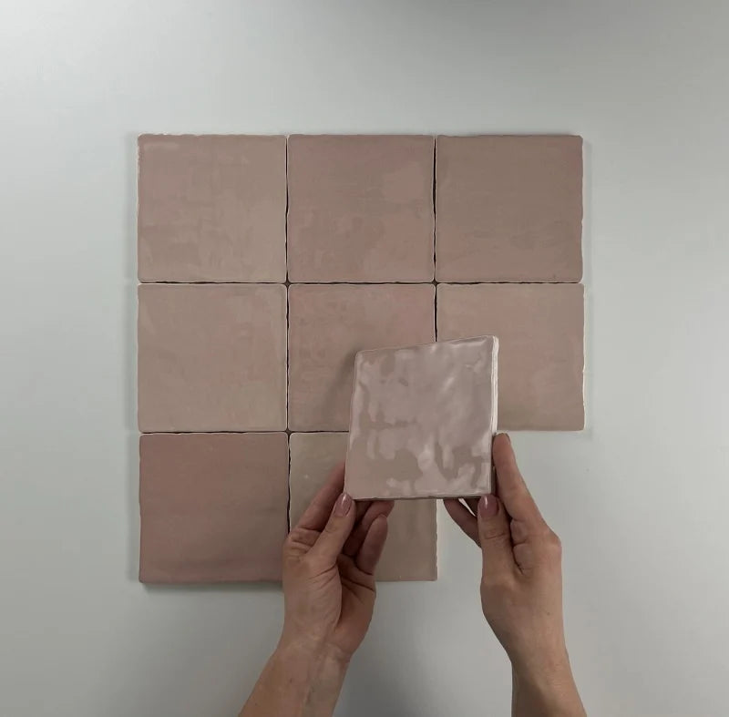 Moos Pink glans handvorm 13x13