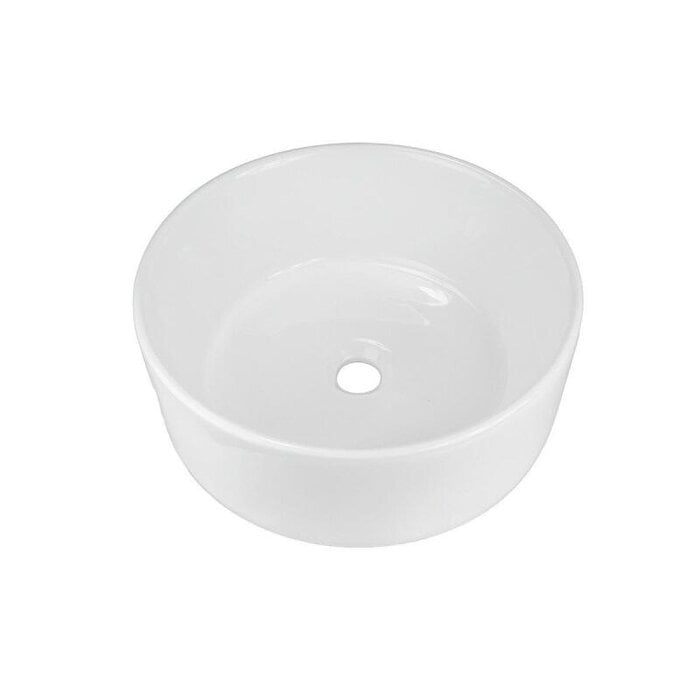Lorens Cylinder Washbasin 40x40x15cm White