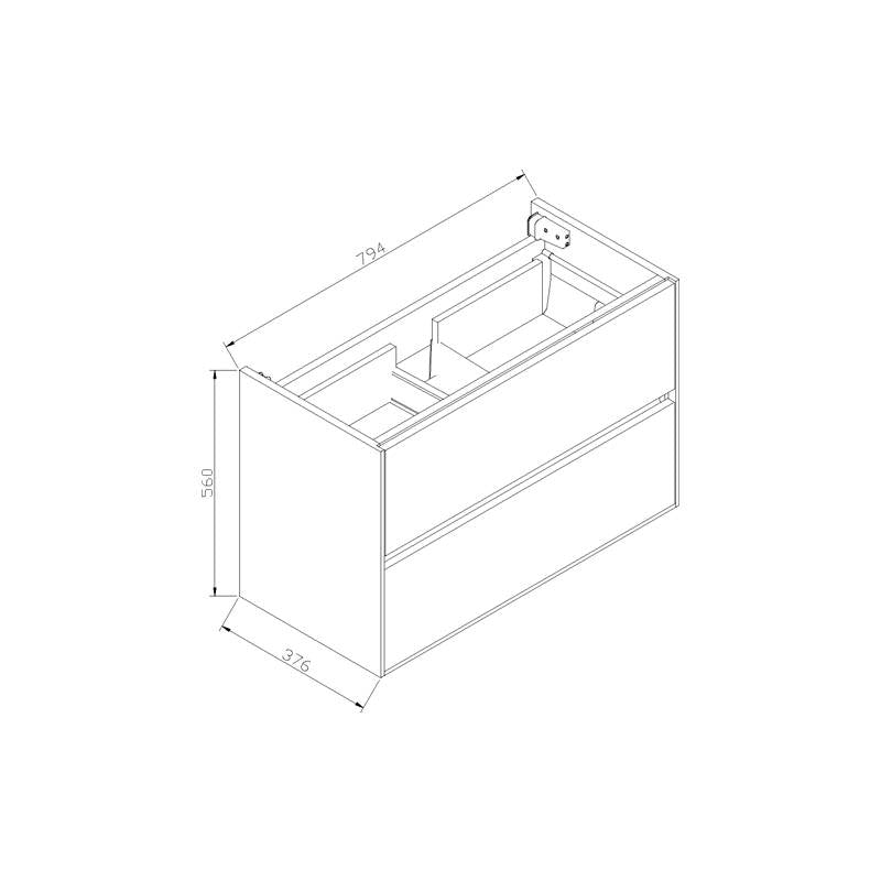 Badmeubel Compact Greeploos 80 Hoogglans Wit