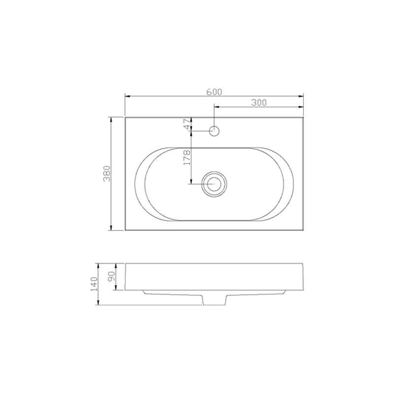 Badmeubel Compact Line 60 Hoogglans Antraciet