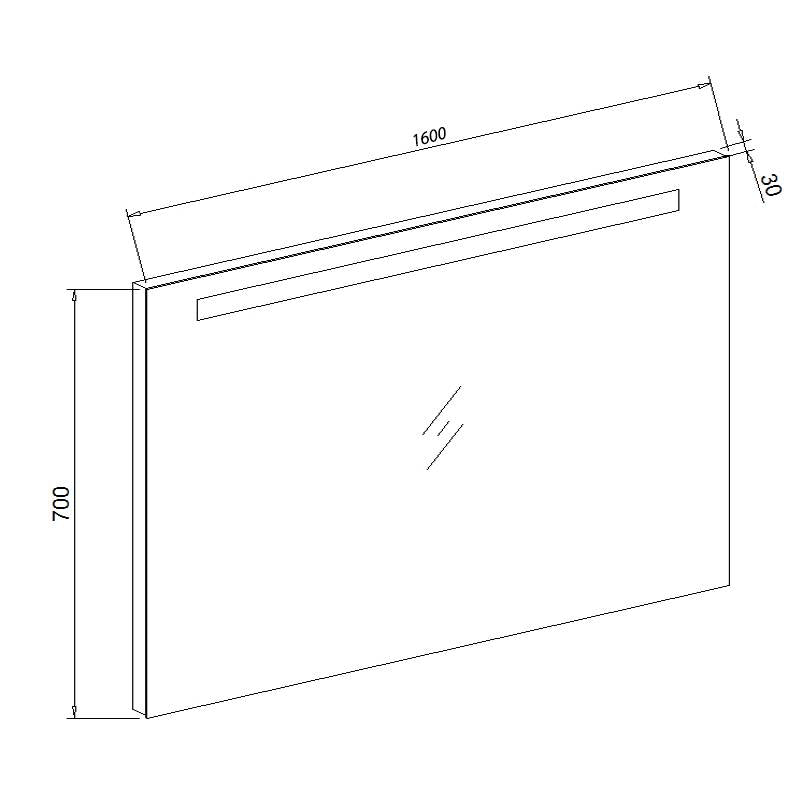 Aluminium spiegel met LED verlichting en onderverlichting 160 inclusief spiegelverwarming - WDtegels