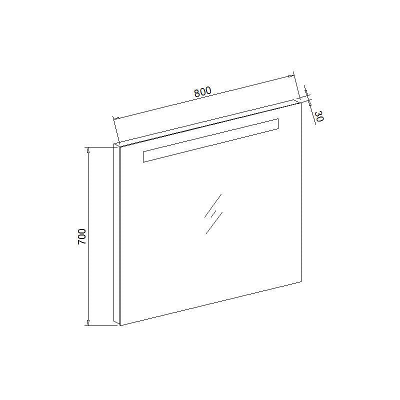 Aluminium spiegel met LED verlichting en onderverlichting 80 - WDtegels