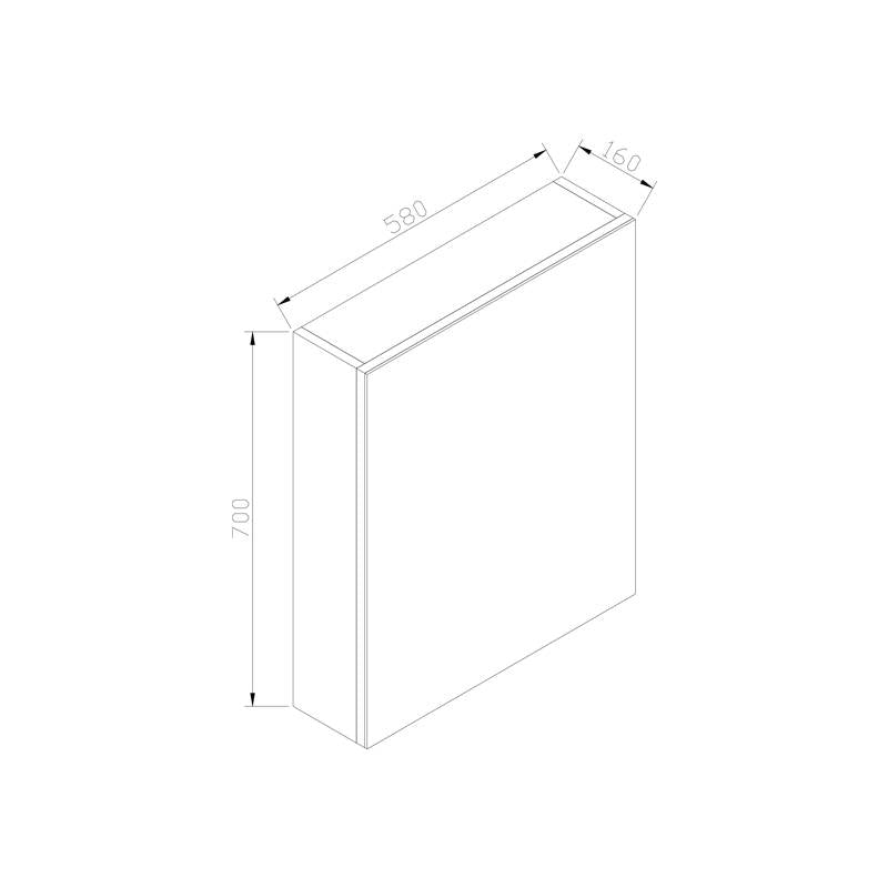 Spiegelkast zonder verlichting 58 wit