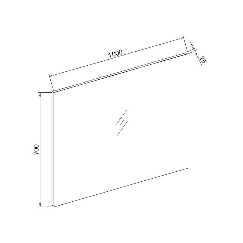 Standaard spiegel 100x70x2,5cm - WDtegels