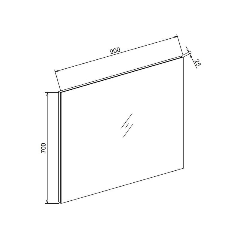 Standaard spiegel 90x70x2,5cm - WDtegels