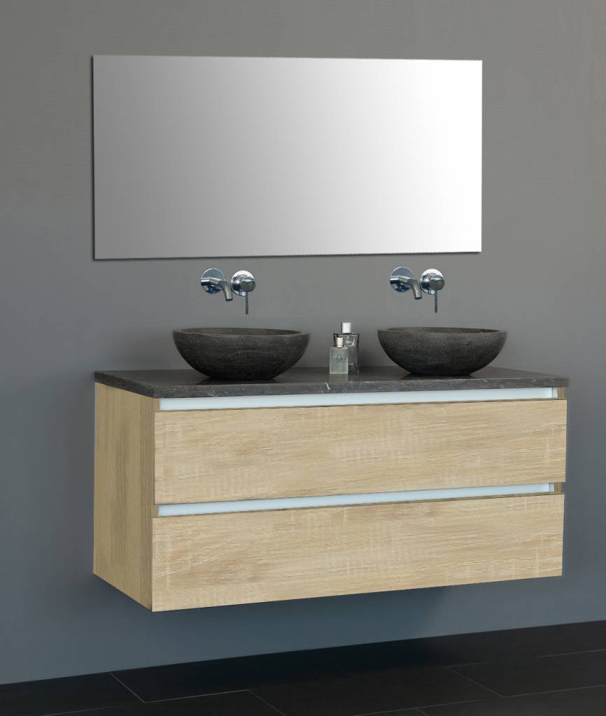 Badmeubel Trend Dynasty met 2 ronde kommen 120 Light Wood
