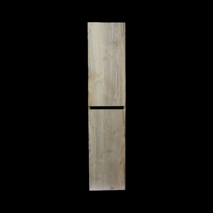 Kolomkast Trendline 160 Natural Oak met greeplijst mat zwart - WDtegels