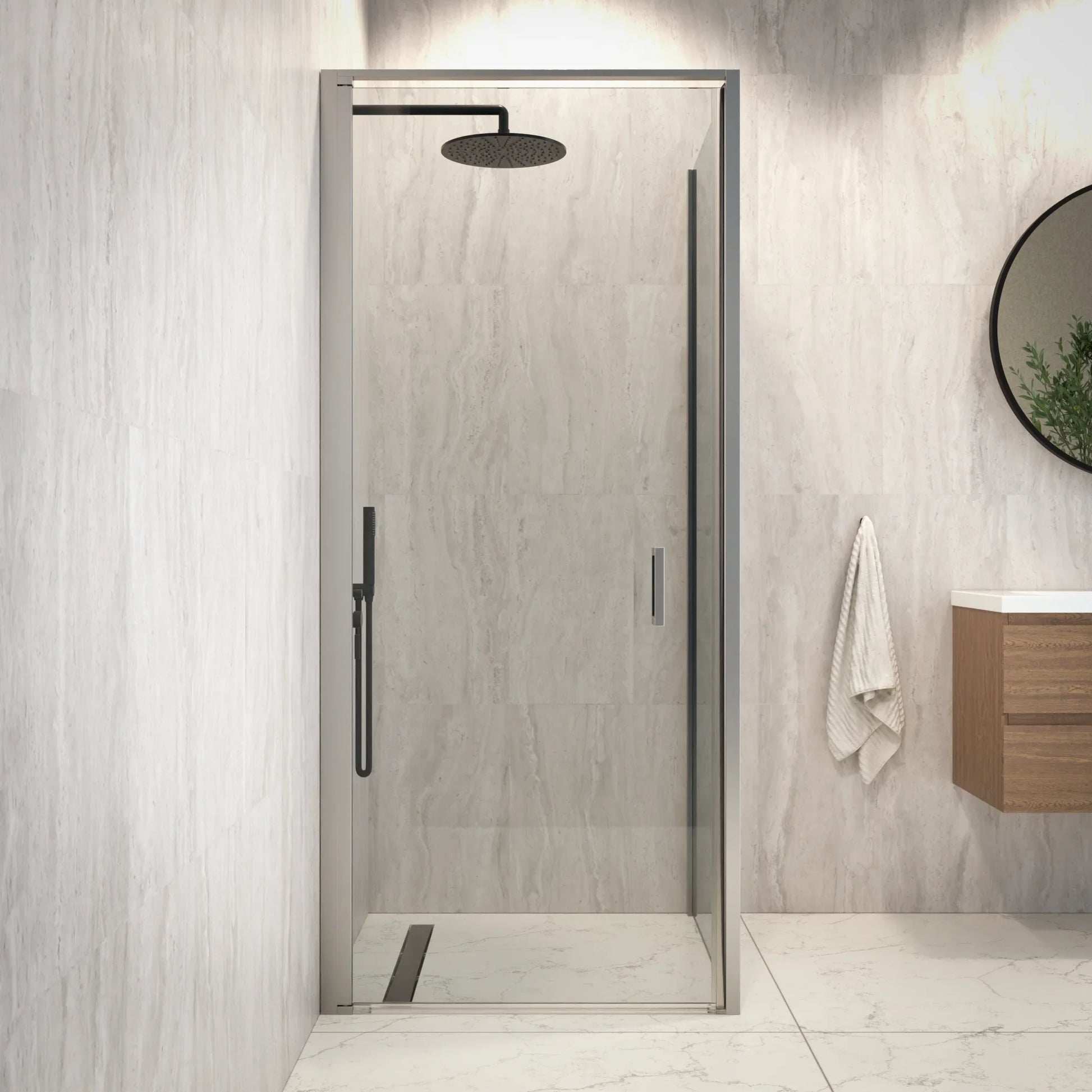 Douchecabine Vela - 90x200cm - Chroom - WDtegels