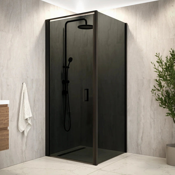 Douchecabine Vela - 90x200cm - Smoked Glass - Zwart