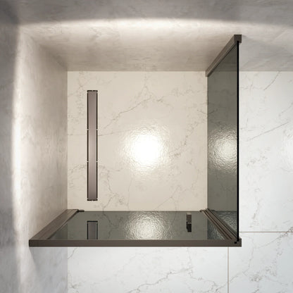 Douchecabine Vela - 90x200cm - Smoked Glass - Zwart - WDtegels