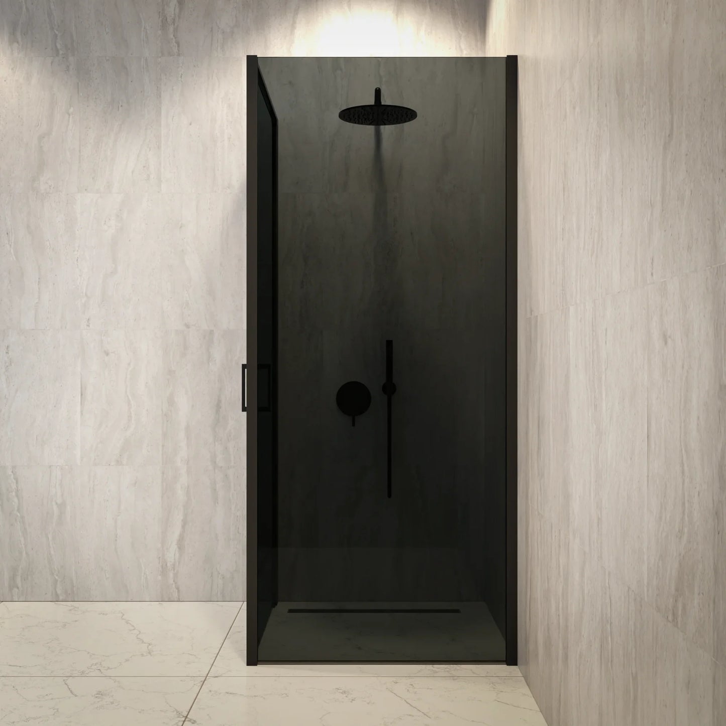 Douchecabine Vela - 90x200cm - Smoked Glass - Zwart - WDtegels