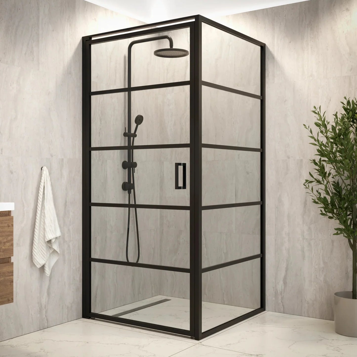 Douchecabine Oris - 90x200cm - Zwart - WDtegels