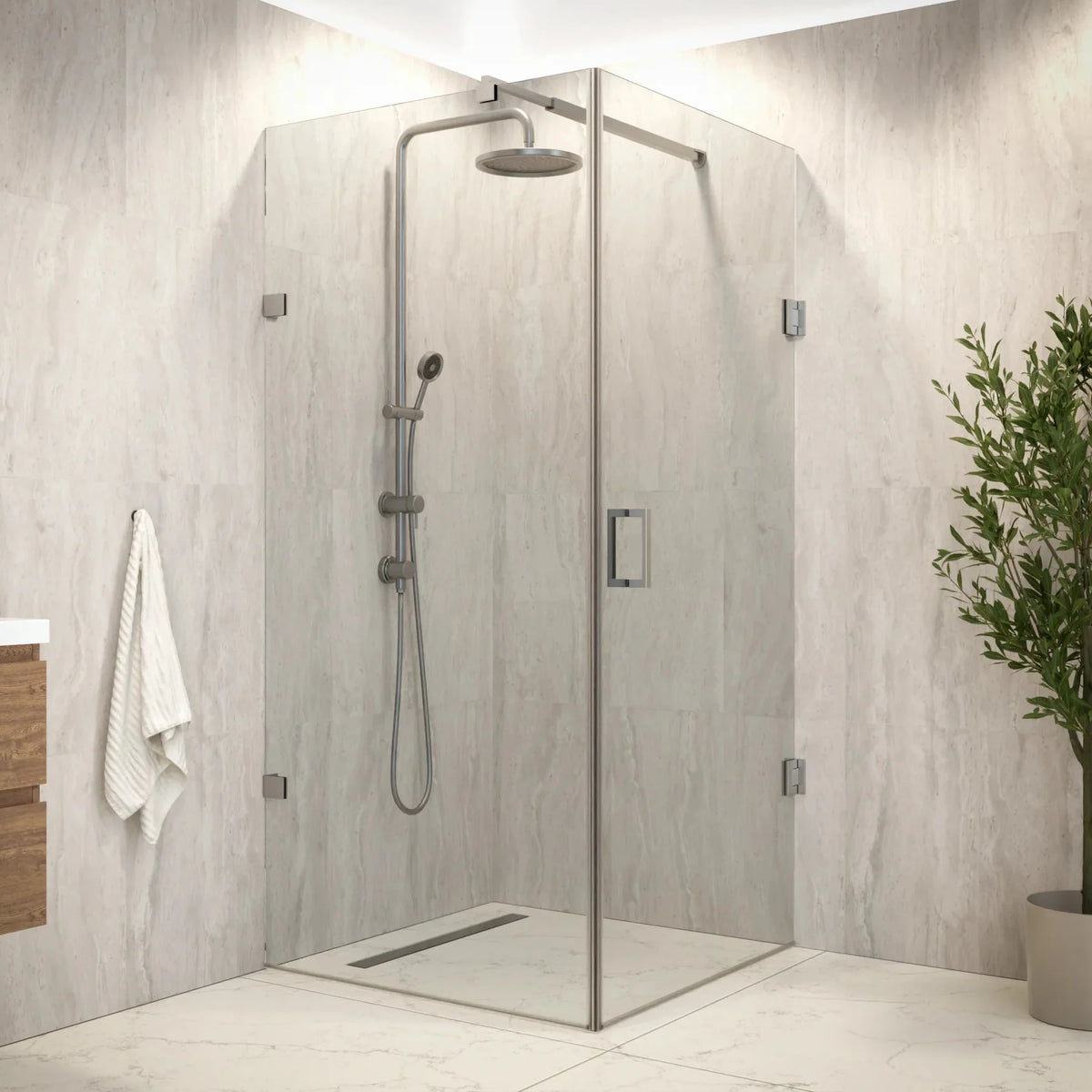 Douchecabine Mira - 90x200cm - Chroom - WDtegels
