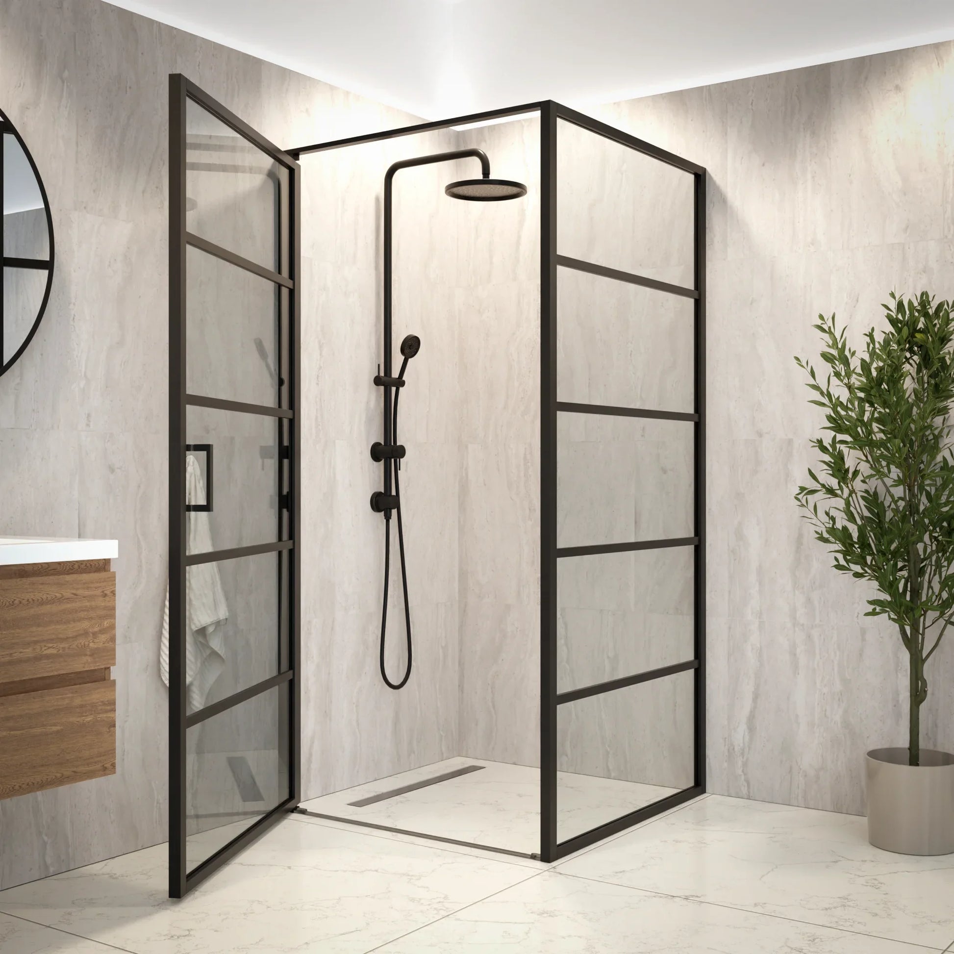 Douchecabine Oris - 90x200cm - Zwart - WDtegels