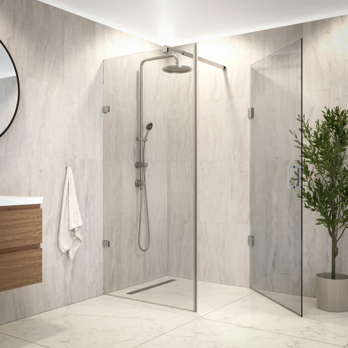 Douchecabine Mira - 90x200cm - Chroom - WDtegels