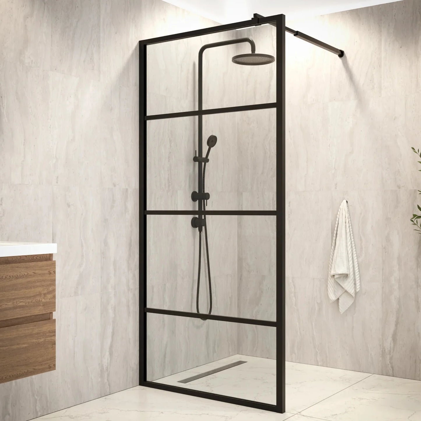 Douchewand Luna - 90x200cm - WDtegels