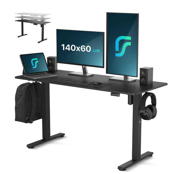 Flowsense Sit Stand Desk - Adjustable Electric Desk - 140 x 60 cm