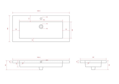 Badkamermeubelset Valento 100cm - Warm Eiken - Wastafel Wit - WDtegels